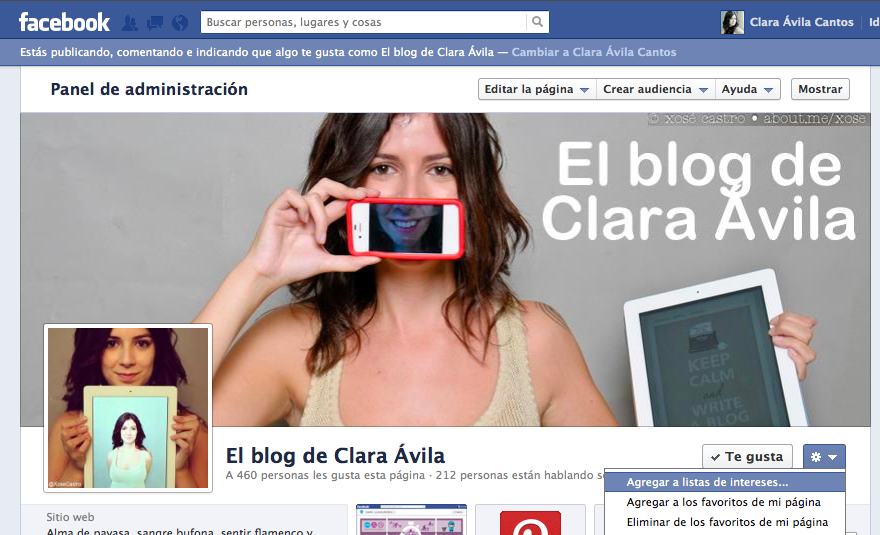 facebook añadir a listas de intereses