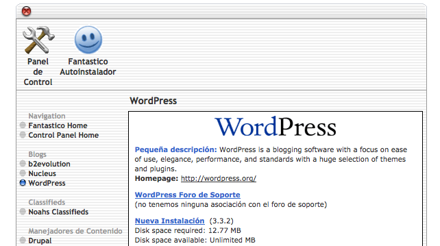 Instalar un wordpress