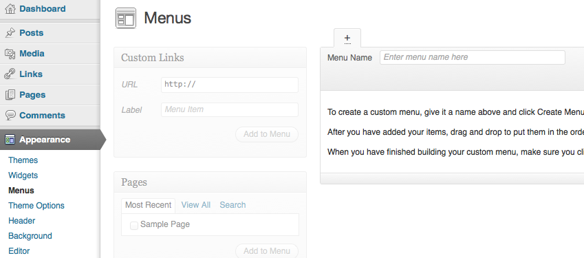 Instalar menu en worpdress