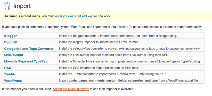 importar wordpress
