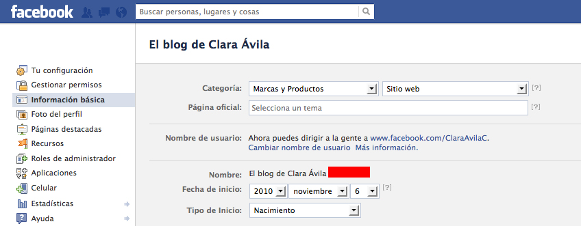 cambio nombre facebook